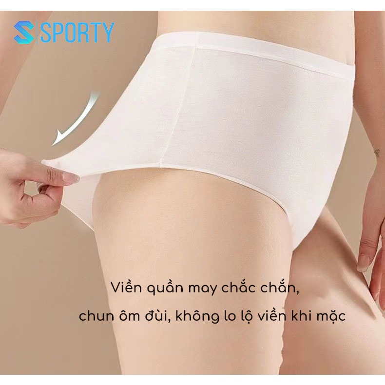 Quần lót nữ cạp cao 100% cotton dùng 1 lần SPORTY 2 lớp đáy an toàn, dùng đi du lịch, mẹ bầu đi sinh