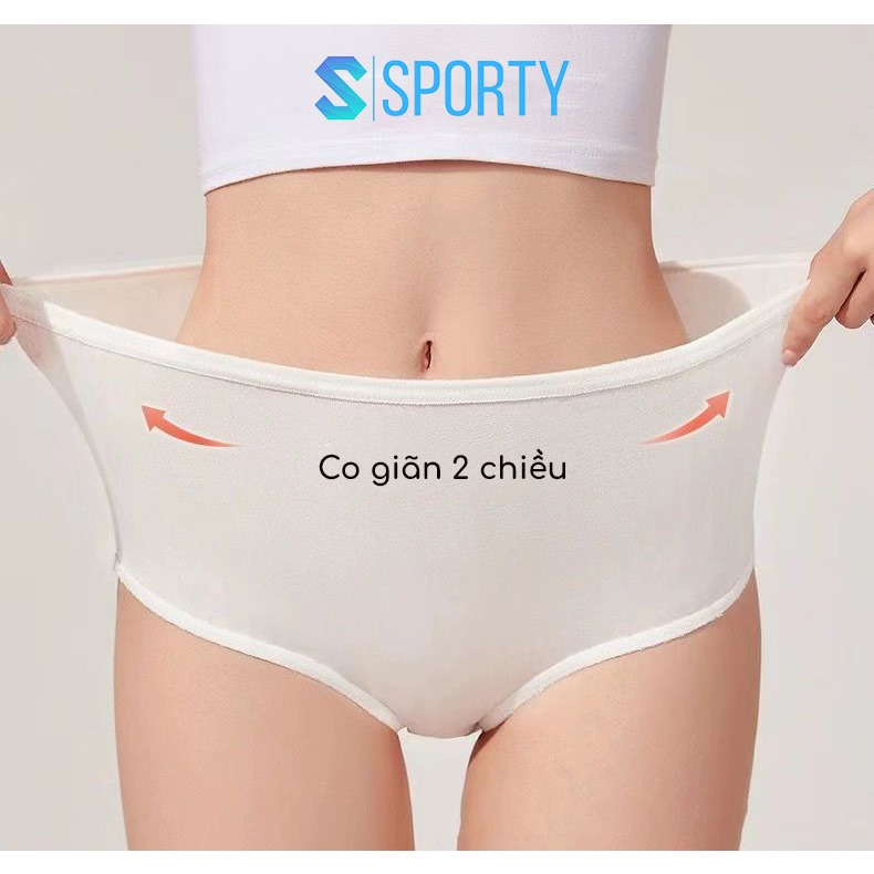 Ảnh Quần lót nữ cạp cao 100% cotton dùng 1 lần SPORTY 2 lớp đáy an toàn, dùng đi du lịch, mẹ bầu đi sinh 4
