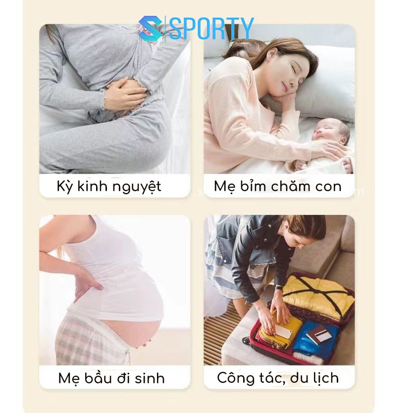 Quần lót nữ cạp cao 100% cotton dùng 1 lần SPORTY 2 lớp đáy an toàn, dùng đi du lịch, mẹ bầu đi sinh