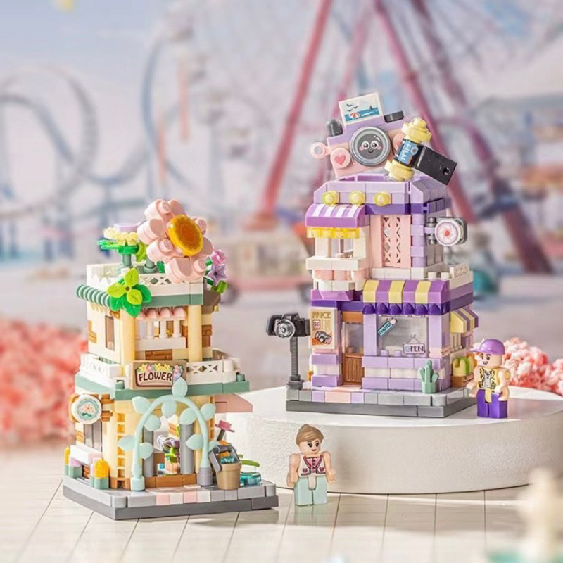 Ảnh Bộ lắp ráp building blocks LOZ mini mô hình nhà, phi hành gia dễ thương mẫu mới 3