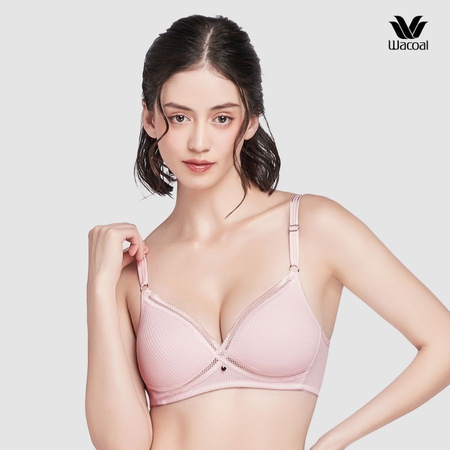 Áo lót Wacoal Lecien I22SFB199 không gọng, form thoải mái, cup 3/4, ren, dây liền - 22SFB199