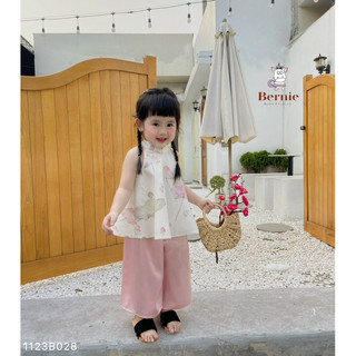 Bộ yếm Trung Thu lụa hoa sen cho bé gái 1-6 tuổi (9-25kg) N0086