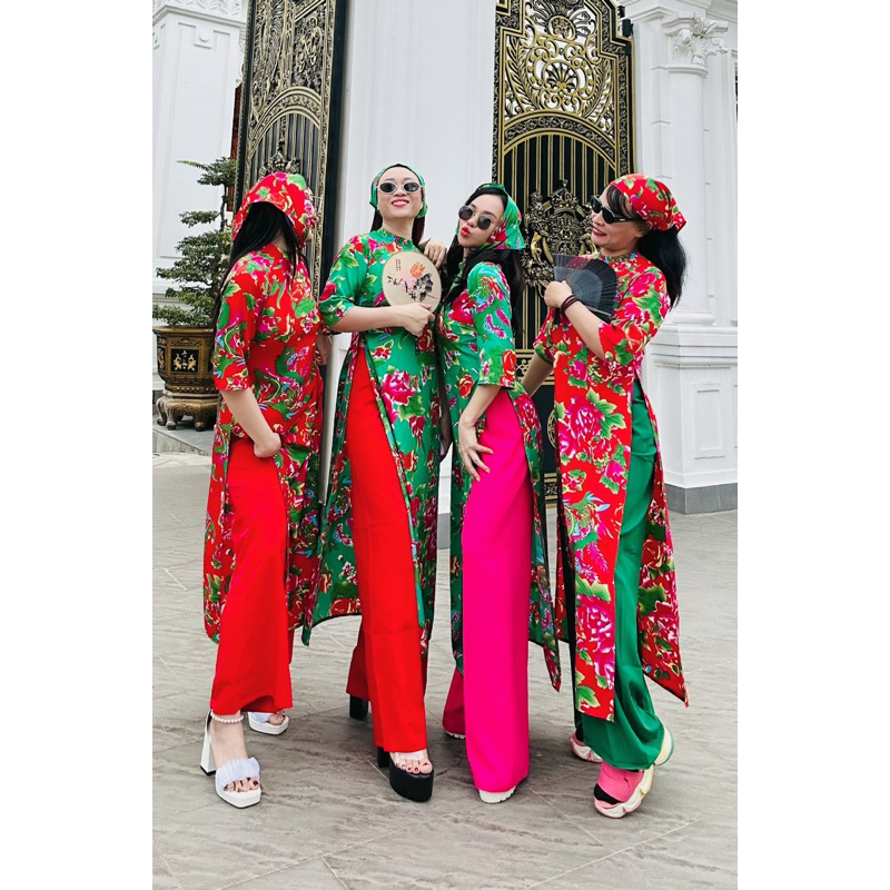 Set Áo Dài Con Công