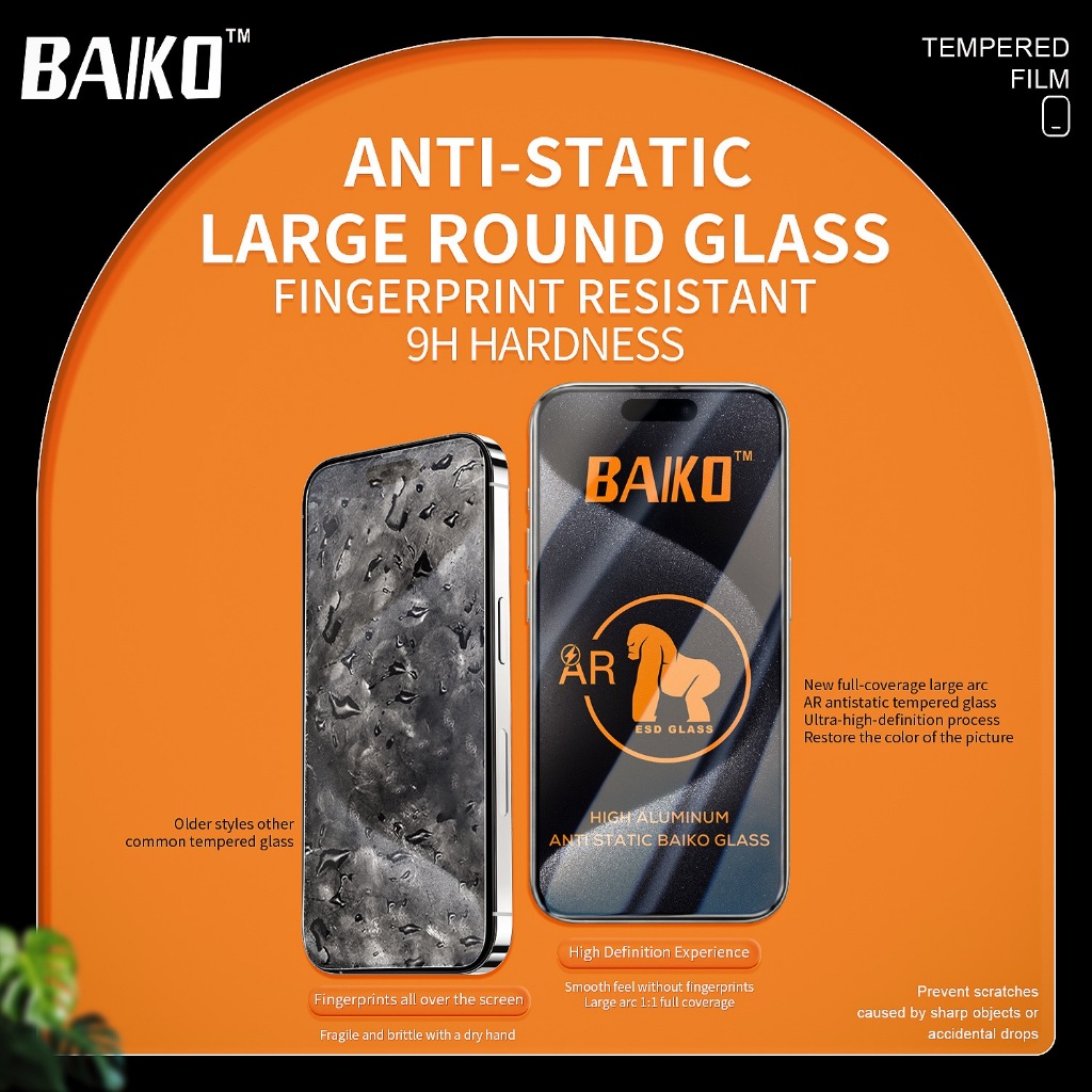 Ảnh Kính cường lực KINGKONG BAIKO độ cứng 9H siêu mượt siêu bền cho lph 15 14 13 12 11 7 8 Plus Xr X XS 4