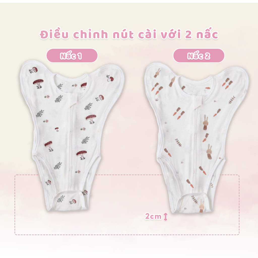 Nhộng Chũn Hở Chân Unbee Vải Tơ Tằm Chống Giật Mình Giúp Bé Ngủ Ngon, Thoải Mái Vận Động