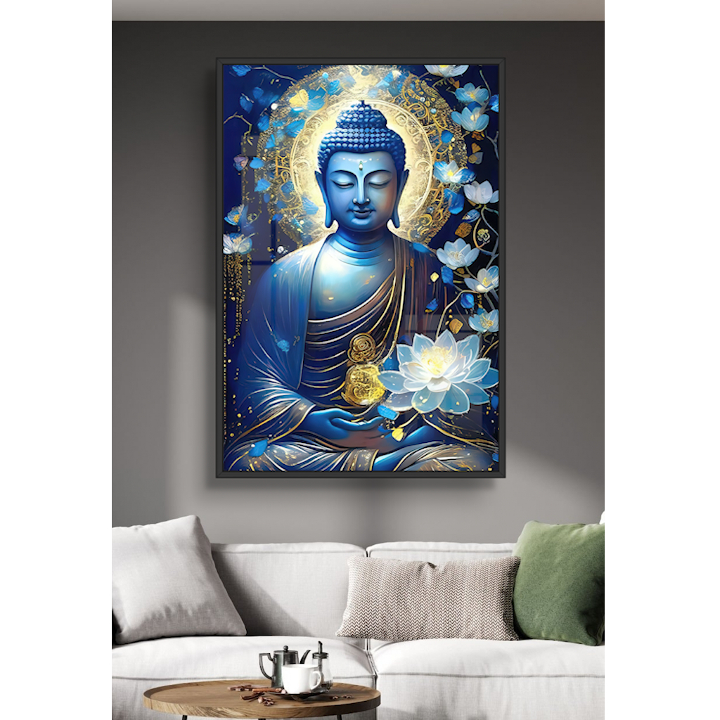 (20x30cm) Tranh Phật Giáo - Tranh Treo Tường - Tráng Gương - Phòng Thờ - Phòng Khách Tặng Kèm Đinh 3 Chân