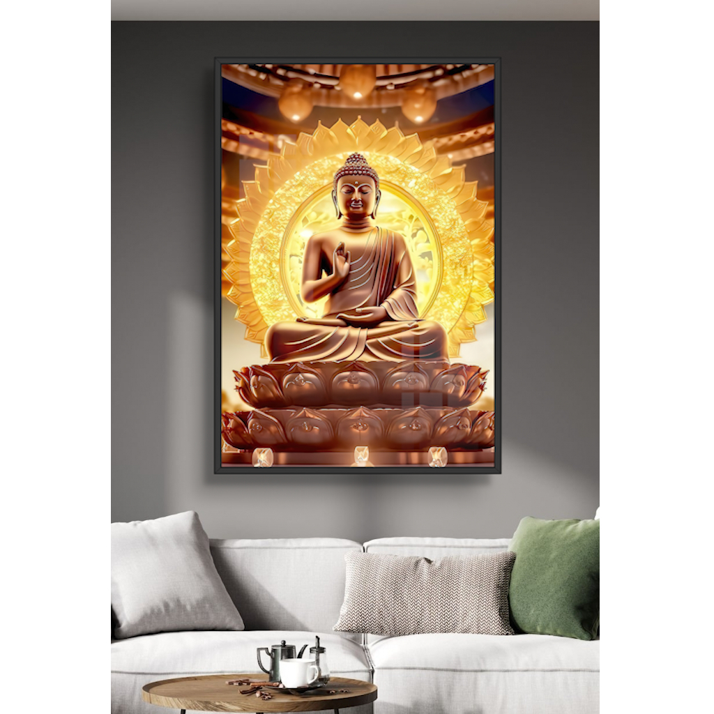 (20x30cm) Tranh Phật Giáo - Tranh Treo Tường - Tráng Gương - Phòng Thờ - Phòng Khách Tặng Kèm Đinh 3 Chân