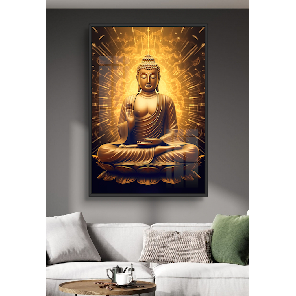 (20x30cm) Tranh Phật Giáo - Tranh Treo Tường - Tráng Gương - Phòng Thờ - Phòng Khách Tặng Kèm Đinh 3 Chân