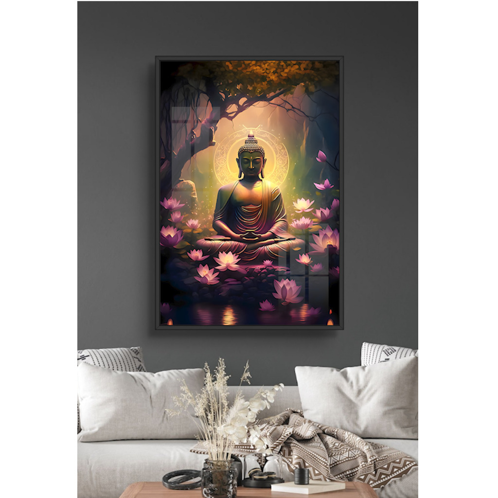 (20x30cm) Tranh Phật Giáo - Tranh Treo Tường - Tráng Gương - Phòng Thờ - Phòng Khách Tặng Kèm Đinh 3 Chân