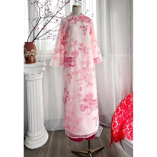 [HAN’S STORE ]AO DÀI FORM RỘNG HỒNG SƯ TẶNG KÈM QUẦN GẤM LỤA SL QUẦN CÓ HẠN CE NHANH TAY (ẢNH THẬT)