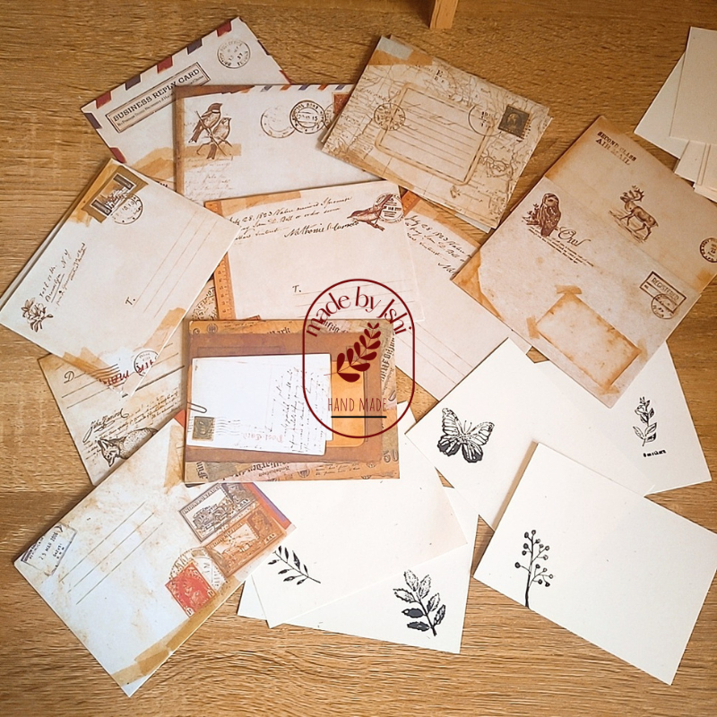 Bộ 5 chiếc thư mini cổ điển vintage B ( kèm giấy viết thiệp) | Shopee ...