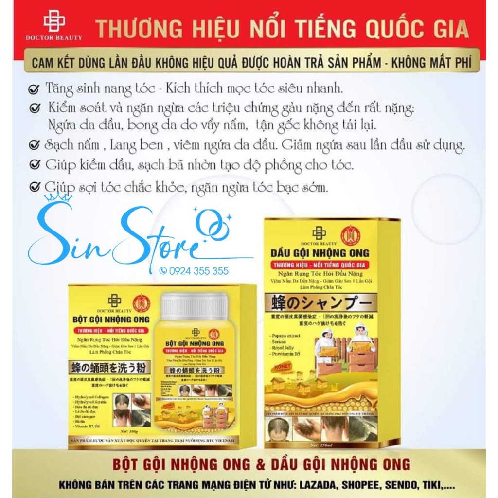 BỘT GỘI NHỘNG ONG <Free Ship>- CHỐNG RỤNG TÓC, GIẢM TÓC BẠC, GIÚP TÓC KHỎE HƠN