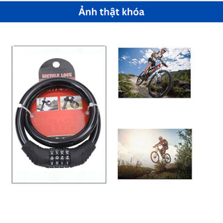 Khóa Xe Đạp Thể Thao 4 Số Chống Trộm, Dây Treo Yên Xe Đạp Không Cần Chìa, Lõi Thép Bảo Vệ Tối Đa