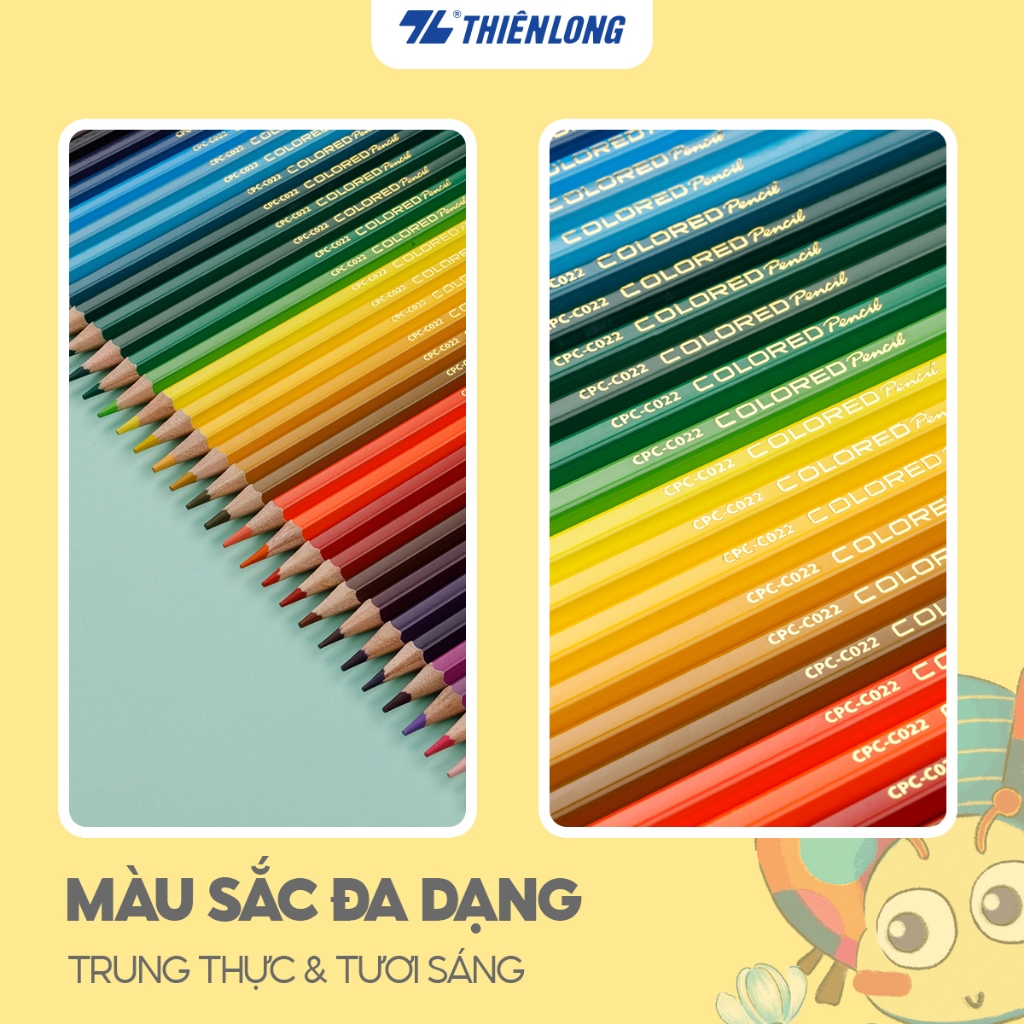 Bút chì màu chuyên nghiệp dạng lon 12/24/36 màu Thiên Long Colokit - Tiêu chuẩn Châu Âu - Có chuốt chì ở nắp hộp | BigBuy360 - bigbuy360.vn