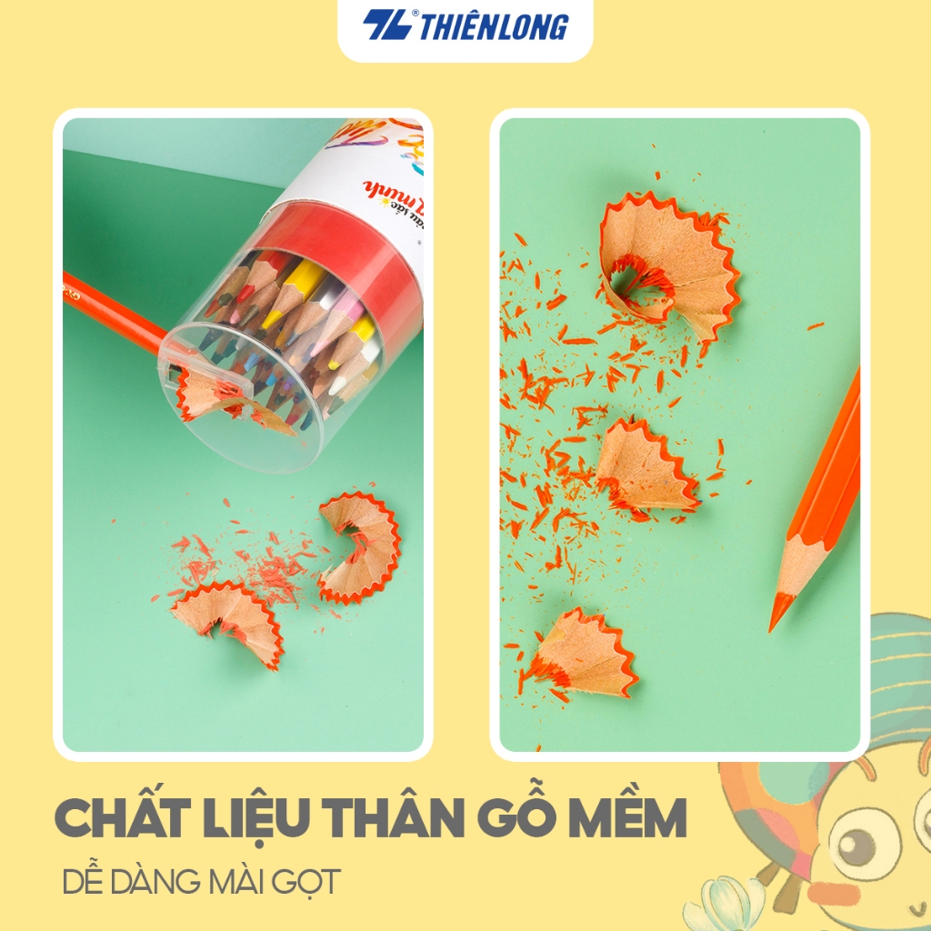 Bút chì màu chuyên nghiệp dạng lon 12/24/36 màu Thiên Long Colokit - Tiêu chuẩn Châu Âu - Có chuốt chì ở nắp hộp | BigBuy360 - bigbuy360.vn
