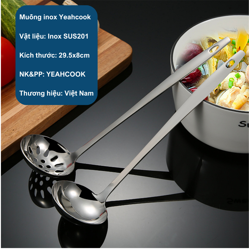 Ảnh YEAHCOOK Muỗng inox size lớn phù hợp dùng cho nhà bếp 1
