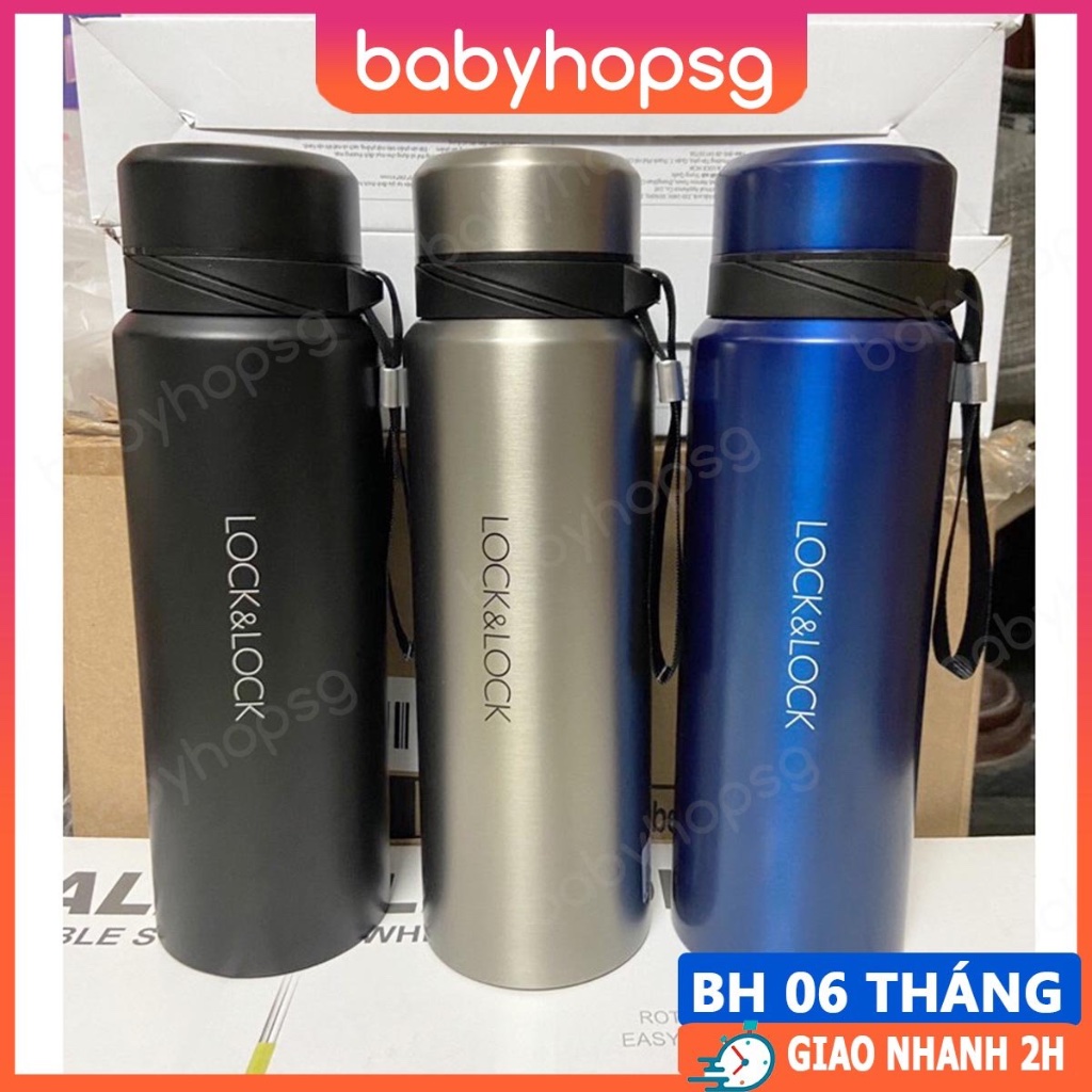 Bình giữ nhiệt Lock&Lock Vacuum Bottle LHC6180 LHC6180FU LHC6180BLK  LHC6180SLV 800ml - BABYHOPSG