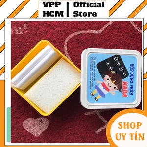 Hộp đựng phấn Hada bao gồm 4 phấn trắng và mút lau bảng