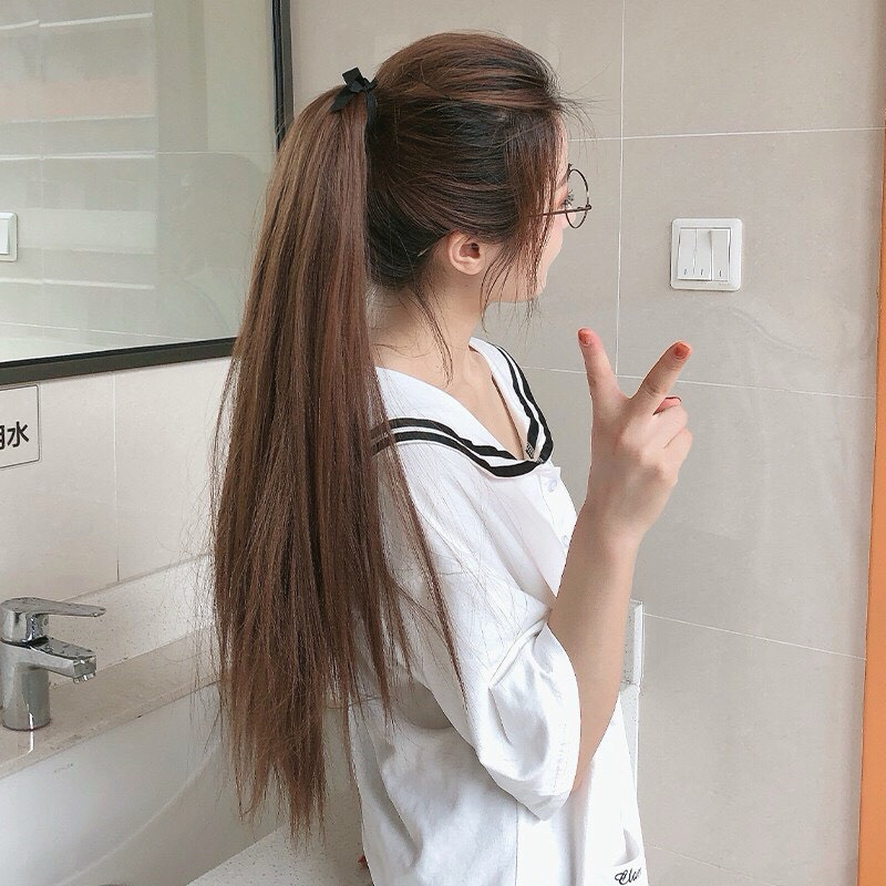 BUỘC TÓC GIẢ THẲNG/ TÓC GIẢ CỘT THẲNG DÀI 45,55,65,70CM TỰ NHIÊN DỄ SỬ DỤNG