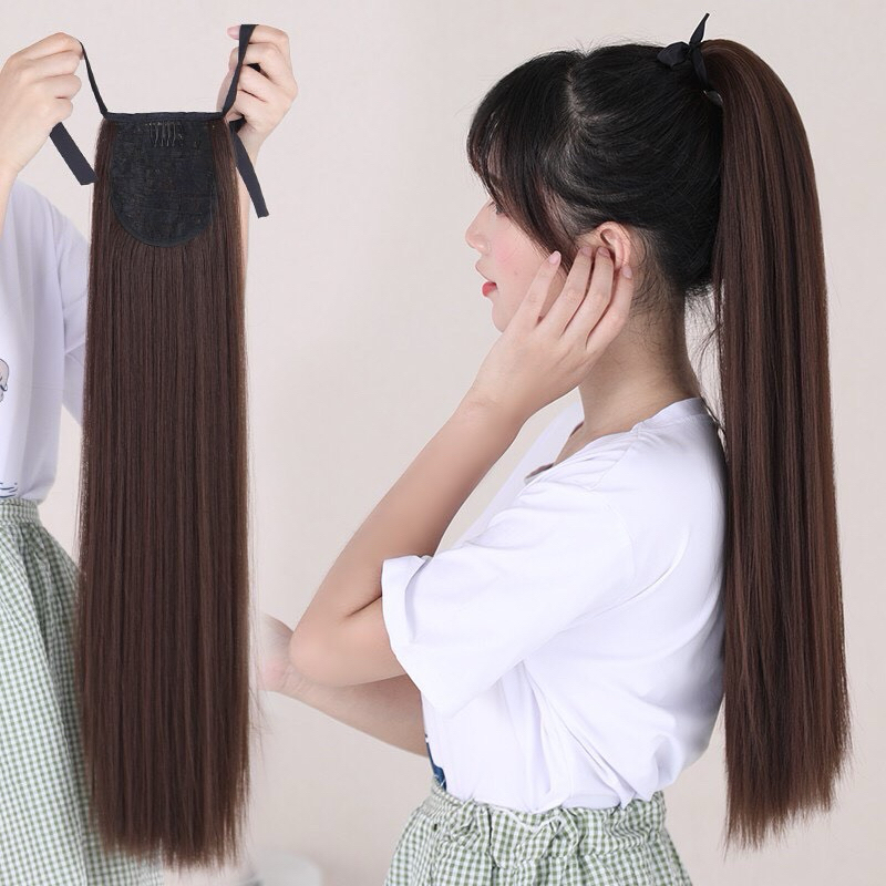 🎁TÓC GIẢ SIÊU CẤP🎁 CỘT TÓC THẲNG ĐỦ ĐỘ DÀI ĐỦ MÀU CÓ GHIM CÀI VÀ DÂY CỘT CHẮC CHẮN