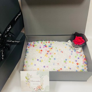 (XÁM thiệp xanh,  30cm*20cm*11cm) Set hộp quà gift xám xinh xắn kèm phụ kiện sang trọng