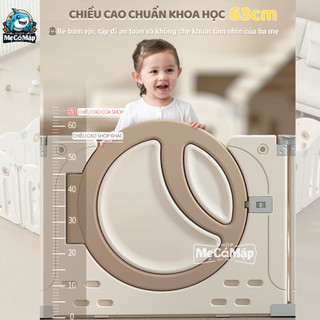 Quây Cũi Cho Bé Gấp Gọn New 2026, Quây Cũi Nhựa Moon House Kèm Cột Bóng, Ghép Hình, Thảm, Bóng,Giỏ Bóng Nhựa Nguyên Sinh