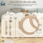 Quây Cũi Cho Bé Gấp Gọn New 2026, Quây Cũi Nhựa Moon House Kèm Cột Bóng, Ghép Hình, Thảm, Bóng,Giỏ Bóng Nhựa Nguyên Sinh — ảnh 7