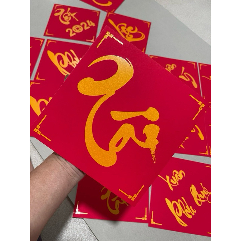 [SET] 10 CHỮ THƯ PHÁ KT27x27KM, PHÚC, LỘC, THỌ, PHÁT, TÀI TRANG TRÍ GIỎ QUÀ TẾT, LÀM ĐỒ HANDMADE - VPP QUỐC HUY