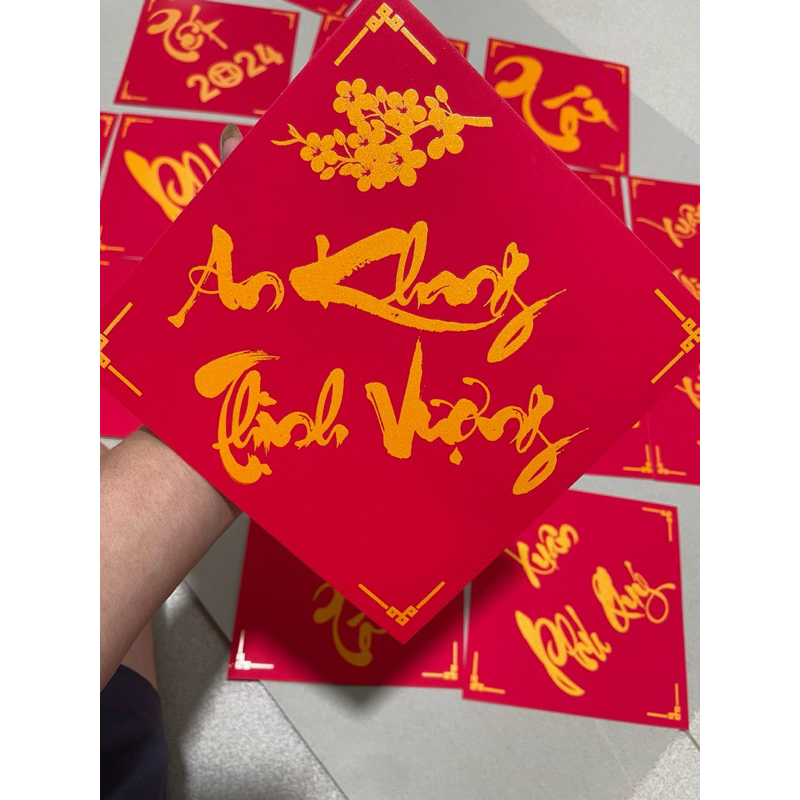 [SET] 10 CHỮ THƯ PHÁ KT27x27KM, PHÚC, LỘC, THỌ, PHÁT, TÀI TRANG TRÍ GIỎ QUÀ TẾT, LÀM ĐỒ HANDMADE - VPP QUỐC HUY