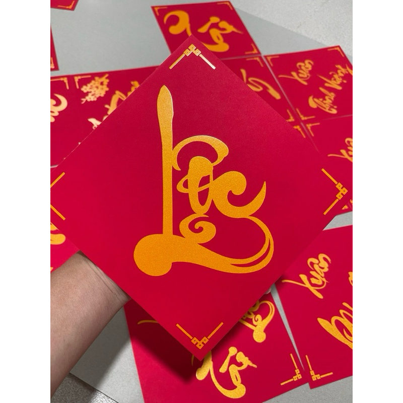 [SET] 10 CHỮ THƯ PHÁ KT27x27KM, PHÚC, LỘC, THỌ, PHÁT, TÀI TRANG TRÍ GIỎ QUÀ TẾT, LÀM ĐỒ HANDMADE - VPP QUỐC HUY