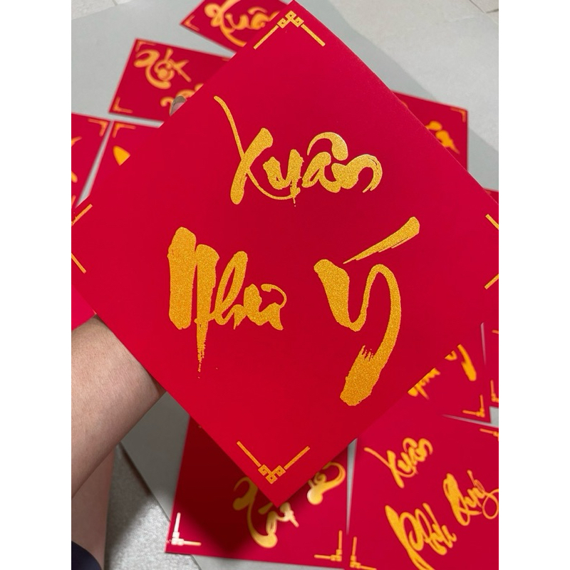 [SET] 10 CHỮ THƯ PHÁ KT27x27KM, PHÚC, LỘC, THỌ, PHÁT, TÀI TRANG TRÍ GIỎ QUÀ TẾT, LÀM ĐỒ HANDMADE - VPP QUỐC HUY