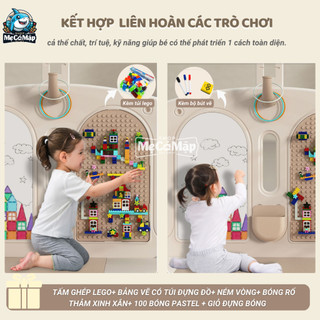 Quây Cũi Nhựa Gấp Gọn Set Full Moon House 2026 - Kèm Cầu Trượt -Xích Đu -Ngựa -Cột Bóng, Quây Nhựa Nguyên Sinh An Toàn
