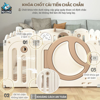 Quây Cũi Nhựa Gấp Gọn Set Full Moon House 2026 - Kèm Cầu Trượt -Xích Đu -Ngựa -Cột Bóng, Quây Nhựa Nguyên Sinh An Toàn