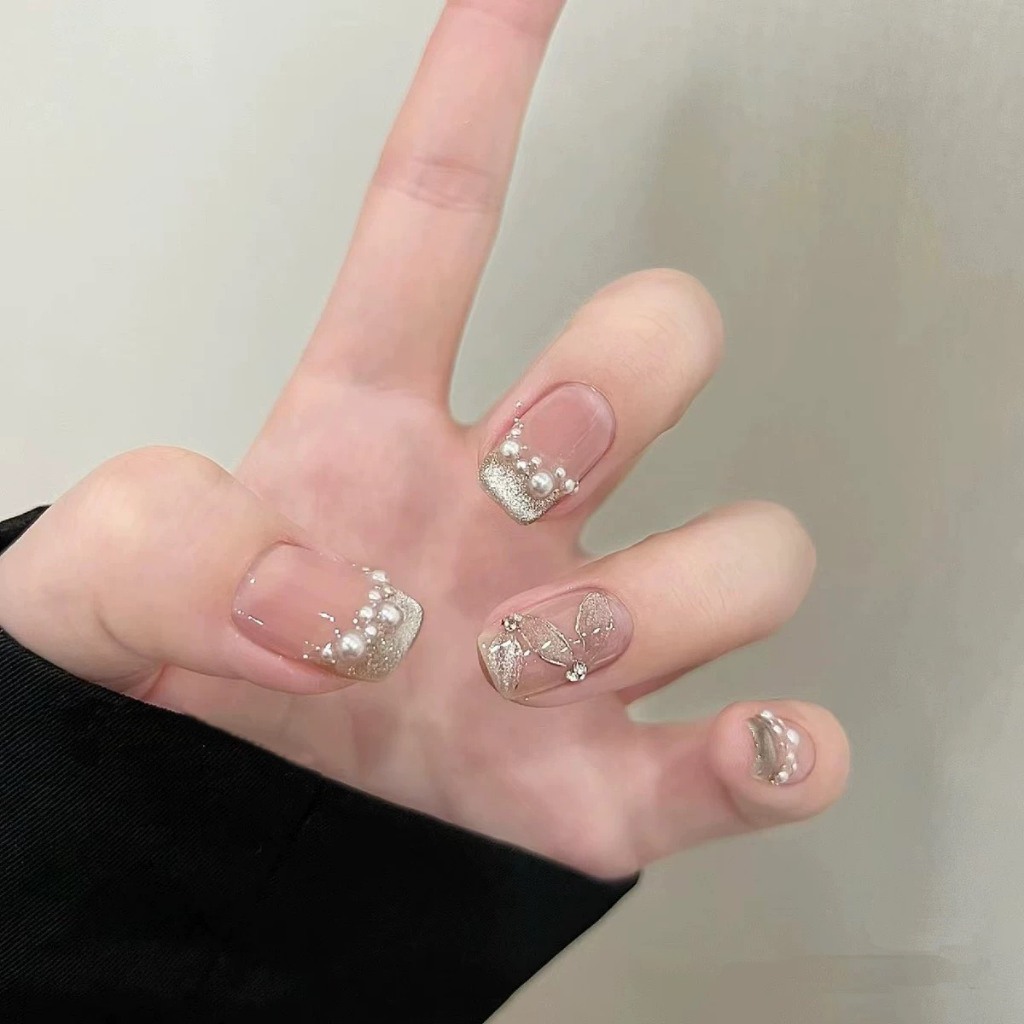 Set Ngọc Trai Nửa Nail Mix Size Chia Ô Nhân Tạo Cao Cấp Trang Trí Móng ANGELICA STN