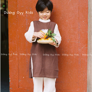 LẠC - Set áo dài nhung bé trai kèm quần | Dương Oyy 011222027
