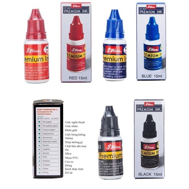 Mực dấu shiny 28ml, mực đổ con dấu đóng sổ sách và mực in trên mọi chất liệu không phai