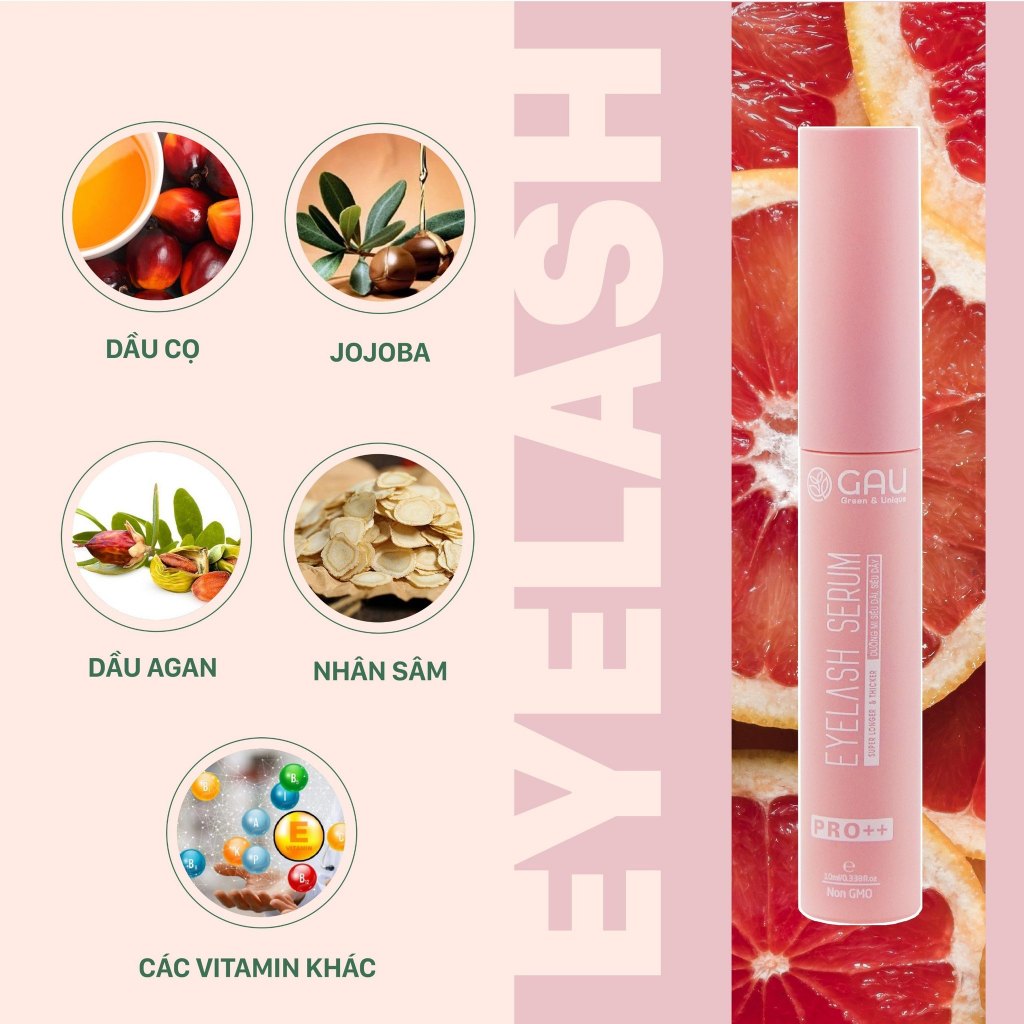 Tinh chất Dưỡng Kích Mọc Dày Dài Lông Mi Lông Mày Tự nhiên GAU Eyelash Serum 10ml Siêu hiệu quả