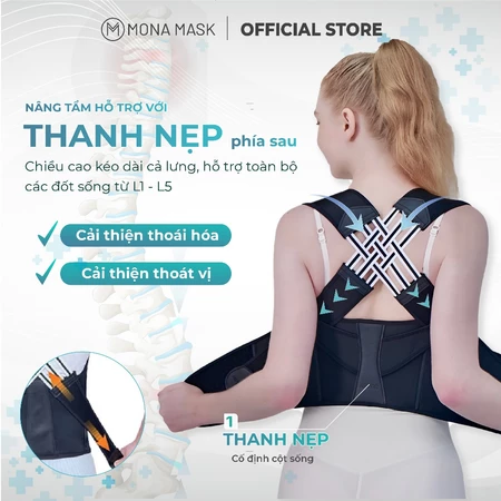 Đai Chống Gù Lưng Cao Cấp NEVOR DCG03 Hỗ Trợ Định Hình Cột Sống, Cong Vẹo Cột Sống, Thoái Hóa Đốt Sống Cổ, Lệch Vai Gáy