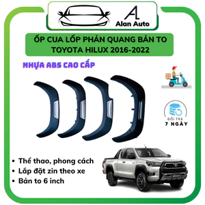 Bộ Cua lốp xe TOYOTA HILUX 2019-2024, Cua bánh mẫu trơn có phản quang Hilux 2021, Nhựa ABS cao cấp