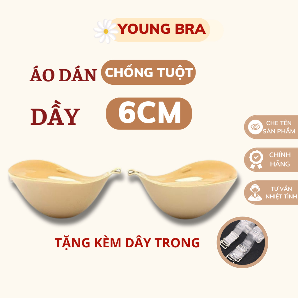 Áo dán nâng ngực 6cm Young Bra - Miếng dán nâng ngực 6cm cài trước, tạo ...
