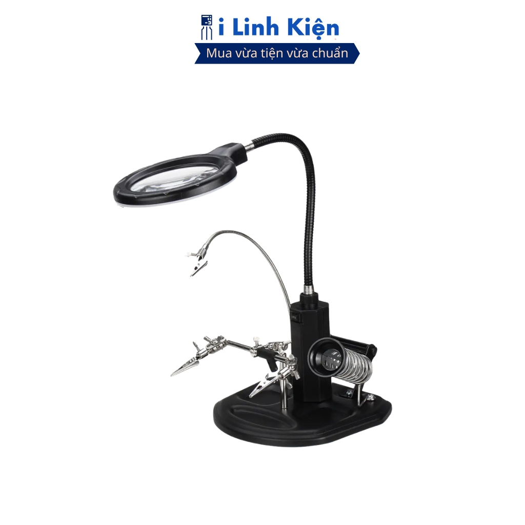 Kẹp mạch hàn kèm kính lúp, đèn Led, giá đỡ lò xo đa năng đảm bảo chất lượng ilinhkien