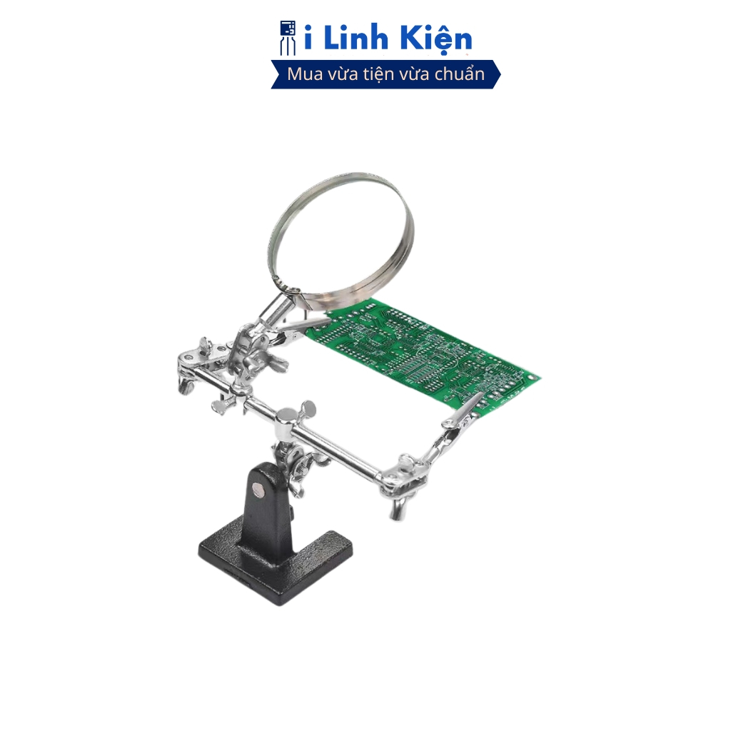 Kẹp mạch hàn kèm kính lúp, đèn Led, giá đỡ lò xo đa năng đảm bảo chất lượng ilinhkien