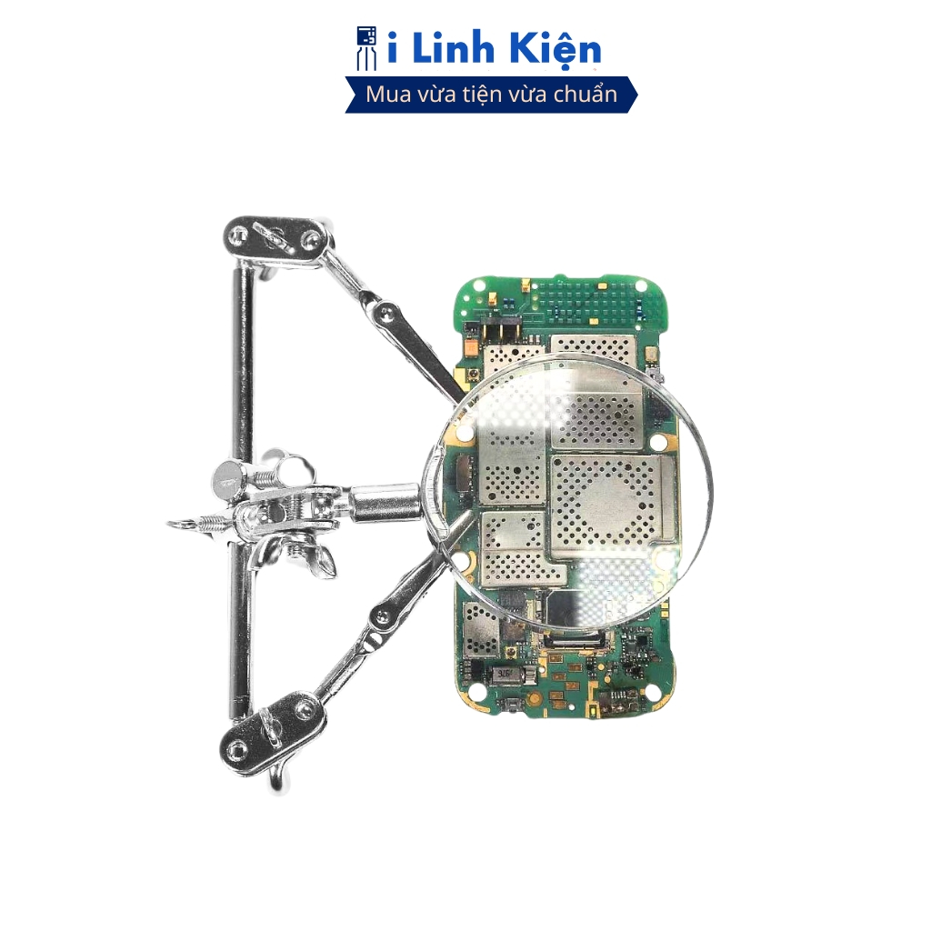 Kẹp mạch hàn kèm kính lúp, đèn Led, giá đỡ lò xo đa năng đảm bảo chất lượng ilinhkien