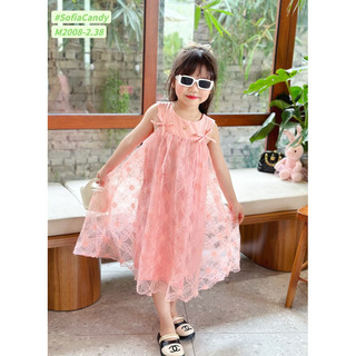 Trang phục Tết, du lịch, biển cho bé. Đầm công chúa thêu hoa dáng babydoll cao cấp cho bé 10-40kg