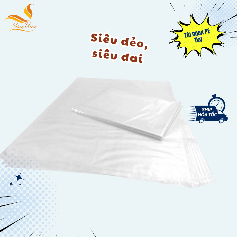Túi PE nilon gói hàng không quai trắng, dẻo 1kg ( kích thước 60x90 ...