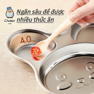 Khay cơm inox dành cho em bé hình thú  Chubby Chef- Hàng chính hãng inox cao cấp an toàn cho bé (4 mẫu)