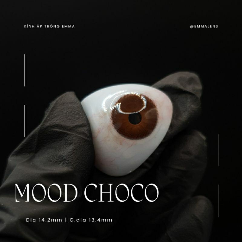Kính Áp Tròng Mood Choco Cấp Ẩm 3 Tháng | Lens Nâu Choco Tự Nhiên Siêu Ẩm 24h mỗi ngày| Emma Lens