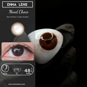 Kính Áp Tròng Mood Choco Cấp Ẩm 3 Tháng | Lens Nâu Choco Tự Nhiên Siêu Ẩm 24h mỗi ngày| Emma Lens