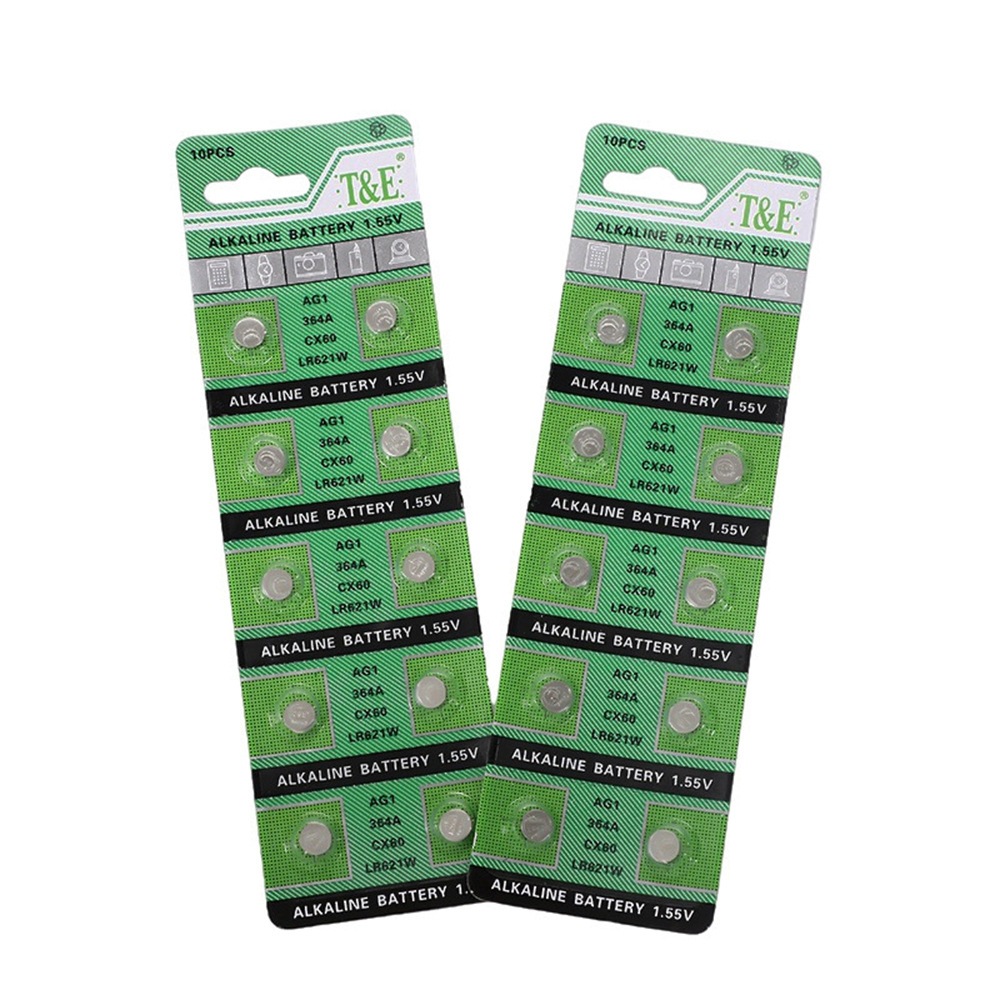 Vĩ 10 viên Pin AG1 L621F L621H LR60 LR621 364A Xài Cho Đồng Hồ Đeo Tay