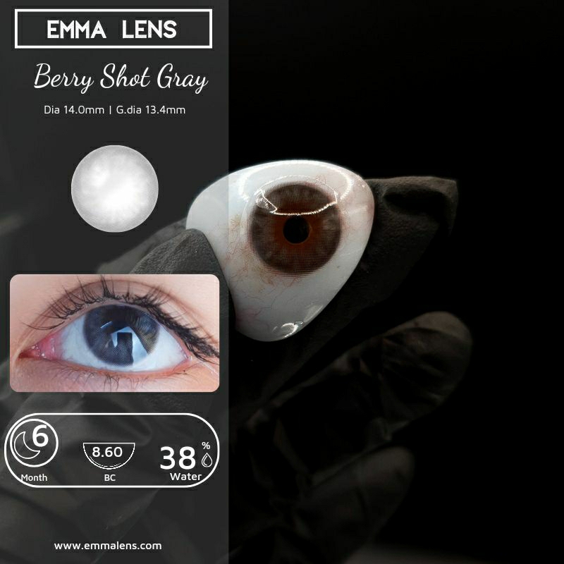 🌸 Kính Áp Tròng Berry Shot Gray - Xám Tro Lạnh  / Emma Super Mini Contact Lens 🌸